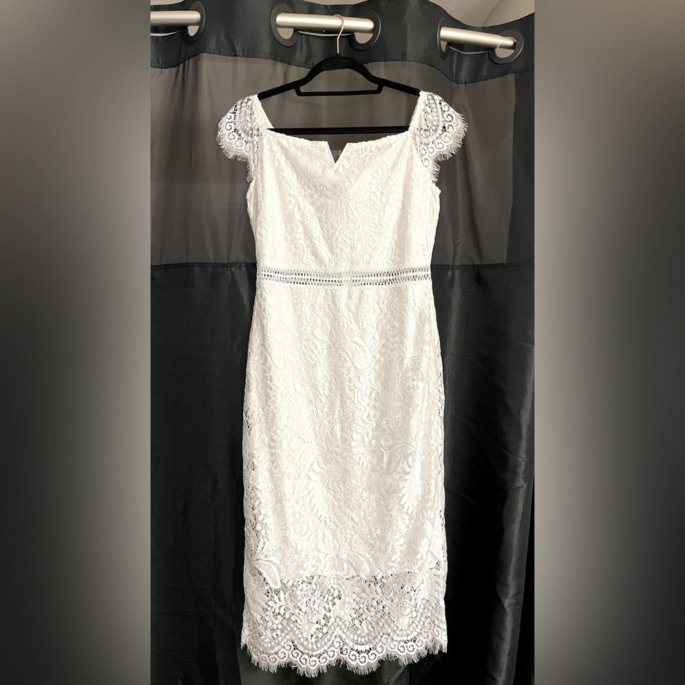 White Lace Dress, size L, by ODCOCD